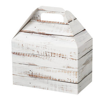 Distressed White Wood Gable Box