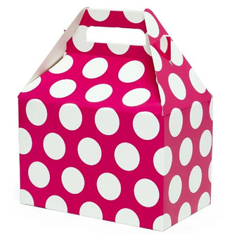 Hot Pink and White Polka Dot Gable Gift Box