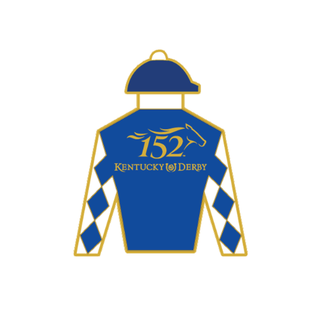 152nd Kentucky Derby Blue Jockey Silks Lapel Pin