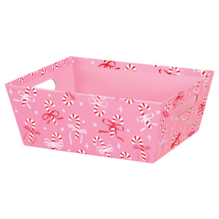 Candy Canes & Ribbons Market Tray Gift Basket