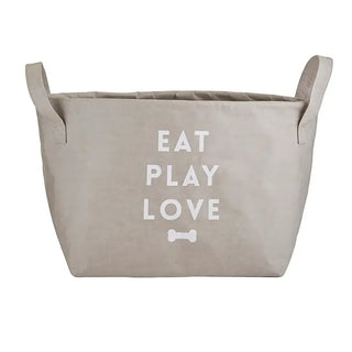 Eat Play Love Storage Tote - Grey