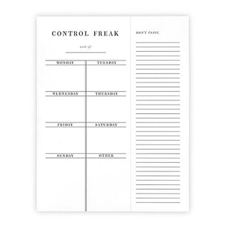Control Freak Weekly List Pad