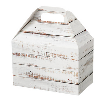 Distressed White Wood Gable Box - Empty