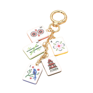 Mahjong Tile Drop Keychain Bag Charm