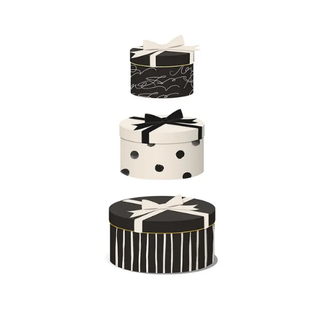 Black Cream Circle Nested Gift boxes - 3 tier