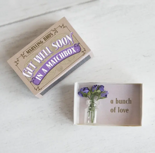 Get Well - Bunch of Roses in A Vase in A Matchbox