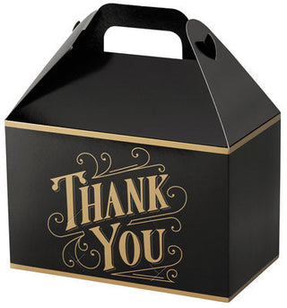 Black and Gold Thank You Gable Gift Box - Empty